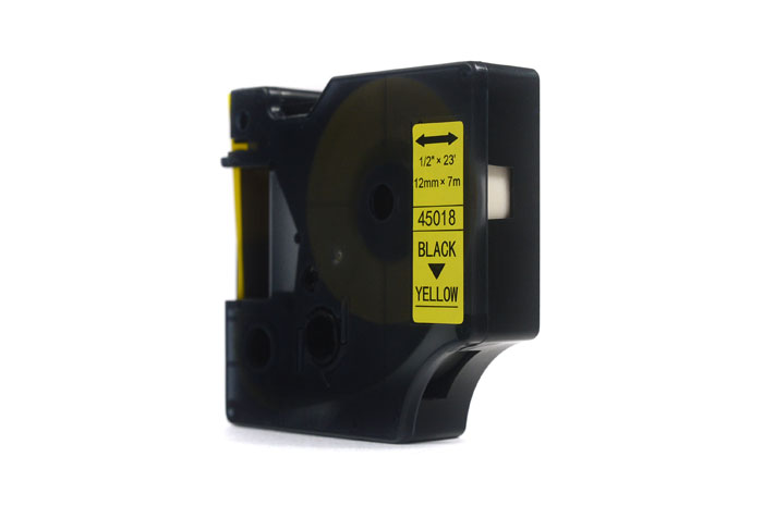 Zamiennik taśmy Dymo D1 Czarny/Żółty 12mm x 7m JetWorld