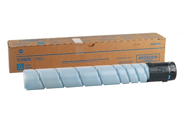 Oryginalny Konica Minolta TN-321C Cyan 25K toner A33K450