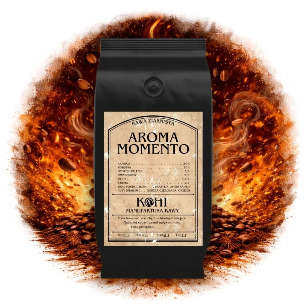 KOHI-Z-500-AROMAMOMENTO Kawa ziarnista Mieszanka 50/50 Arabica Robusta Aroma Momento 500g KOHI