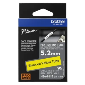 HSE611E_1.webp Rurka termokurczliwa Brother HSe-611 5.2mm Black on Yellow Heat Shrink Tube