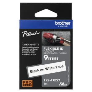 Taśma do etykiet Brother TZe-FX221 9mm Black on White Flexible ID