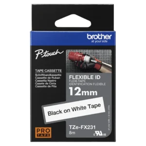 Taśma do etykiet Brother TZe-FX231 12mm Black on White Flexible ID